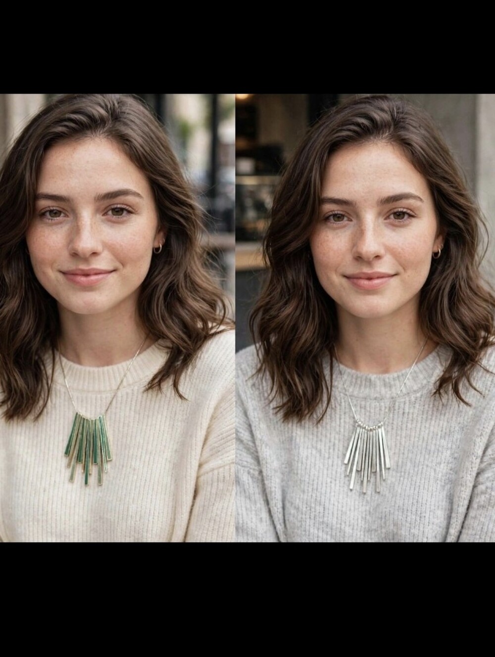 Statement Fringe Bar Pendant Necklace in Green and Silver